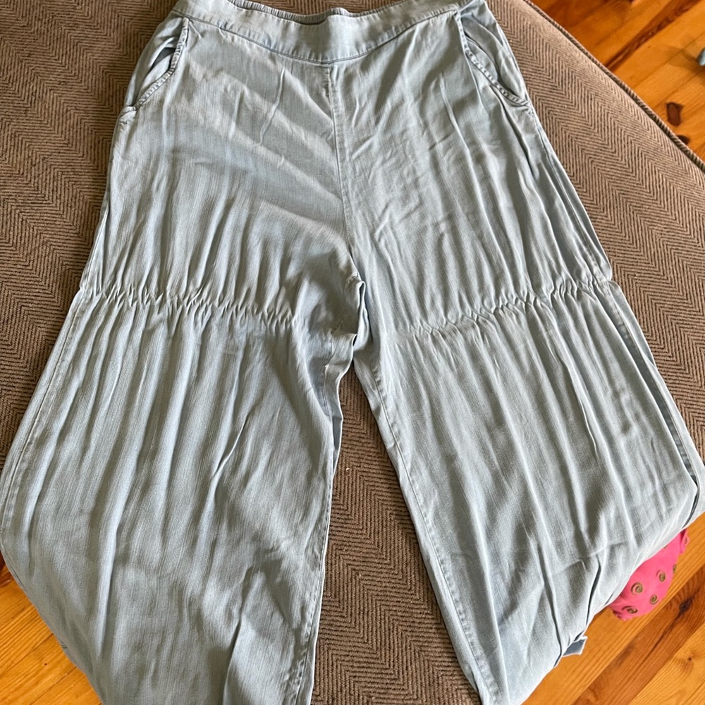 Chambray Wide Leg Pant